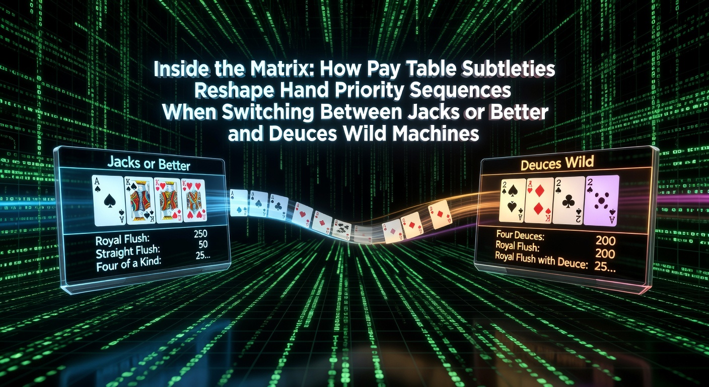 Vergleich von Auszahlungstabellen in Jacks or Better und Deuces Wild Video Poker Maschinen mit Fokus auf Handprioritäten