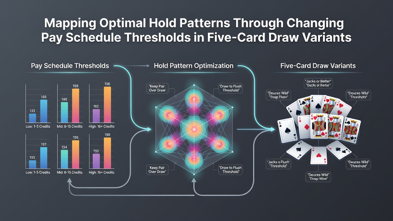 Tabelle mit Halte-Prioritäten für verschiedene Pay-Schedules in Draw-Poker