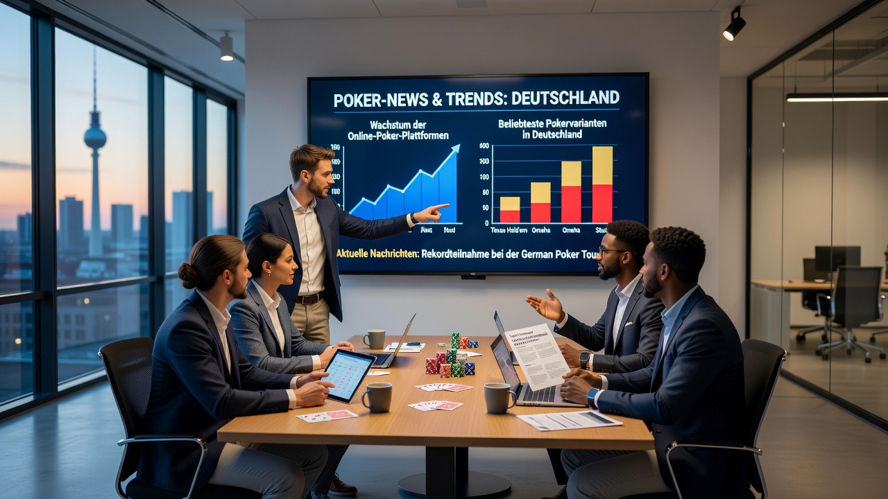 Dong He als Chipleader beim King's Resort während der German Poker Days Mystery Bounty Edition, mit Pokerchips und Turniertisch im Vordergrund