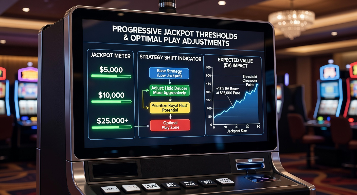 Analyse-Diagramm zu Jackpot-Schwellenwerten und EV-Anpassungen in Deuces Wild